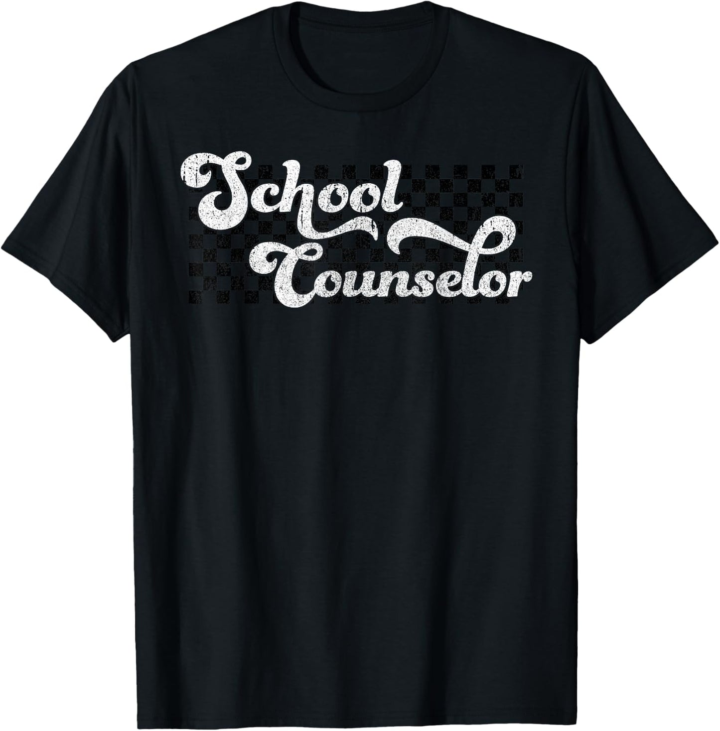 School Counselor Appreciation Week Women Men Retro Groovy T-Shirt - T-Shirt | Black