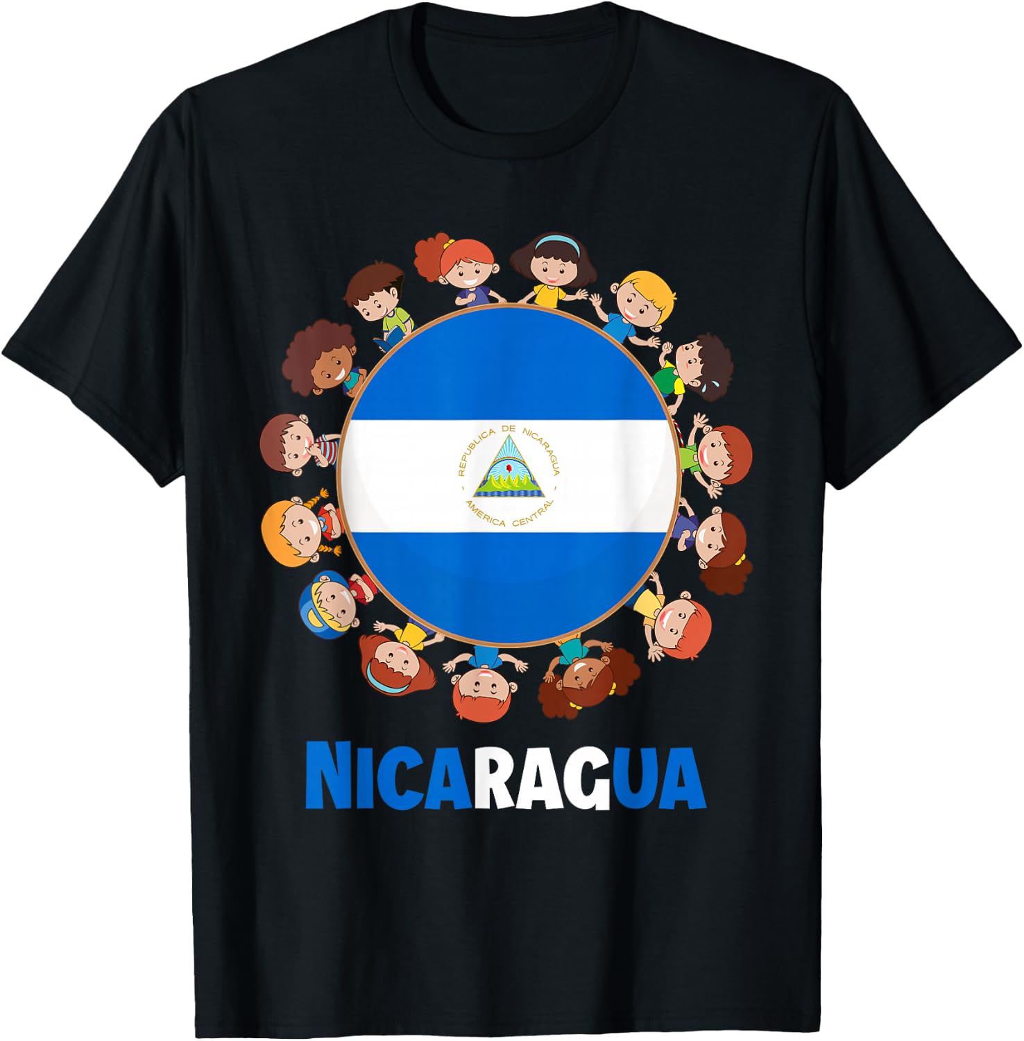 Nicaraguan Flag Hispanic Heritage Month Nicaragua Kids T-Shirt - T-Shirt | Black