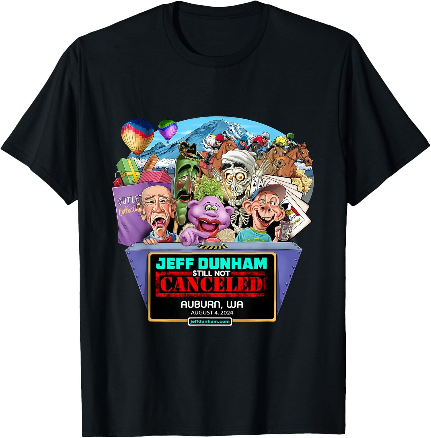 Jeff Dunham Auburn, WA (2024) T-Shirt - T-Shirt | Black