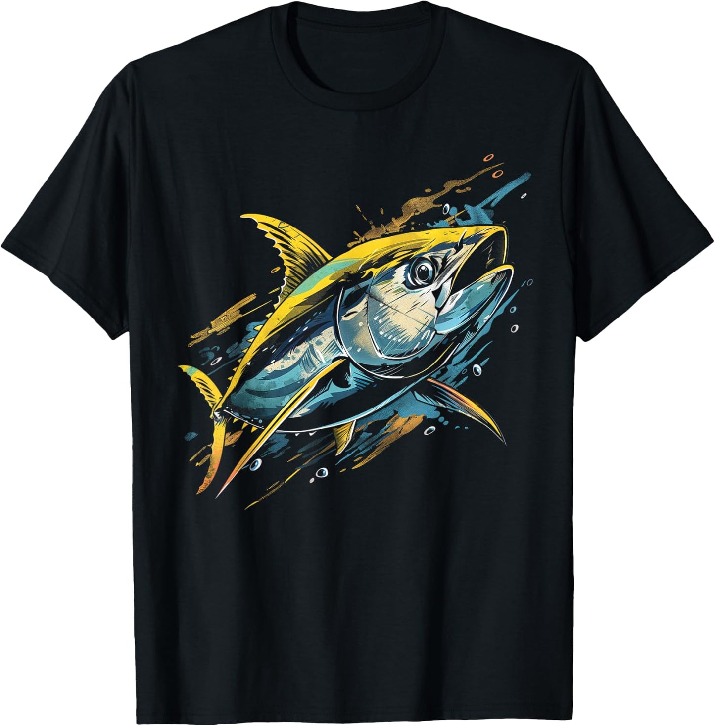 Yellowfin Tuna Fishing Big Game Fisherman T-Shirt - T-Shirt | Black