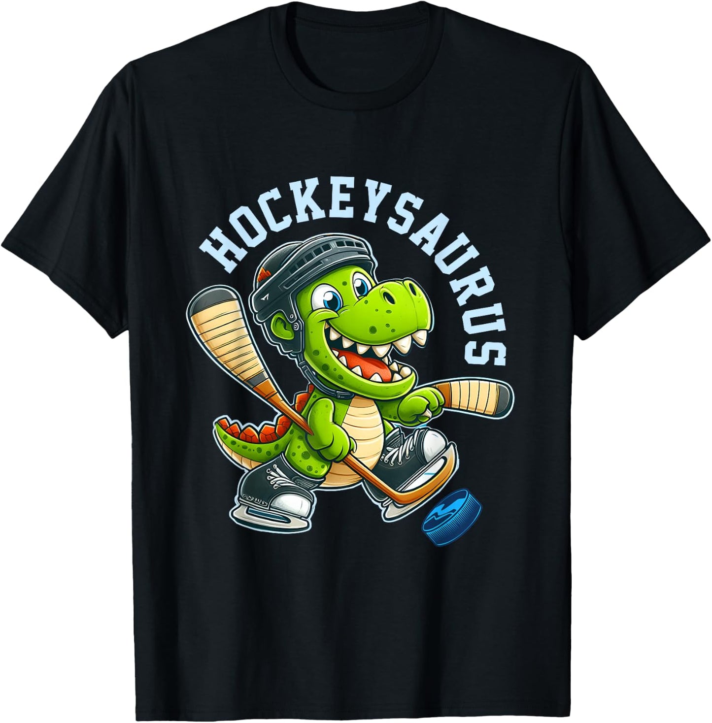 Hockeysaurus Funny Dinosaur Hockey Kids Hockey Boy T-Shirt - T-Shirt | Black