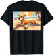 Dog Relaxing On Beach With Sunglasses Towel Snacks Women T-Shirt - T-Shirt | Black