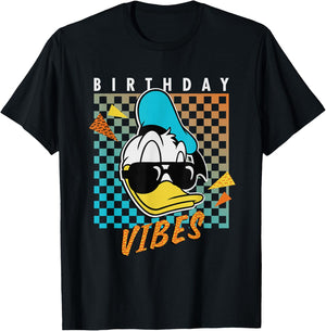 Disney Donald Duck Birthday Vibes 80s T-Shirt - T-Shirt | Black