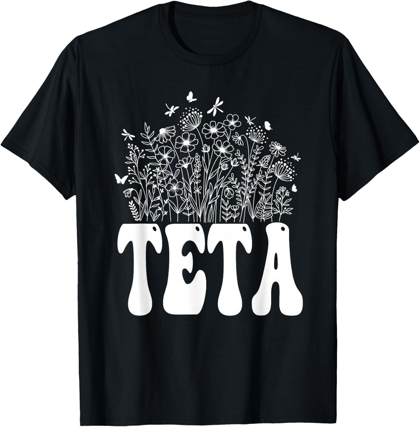Floral TETA Wildflower Graphic T-Shirt - T-Shirt | Black
