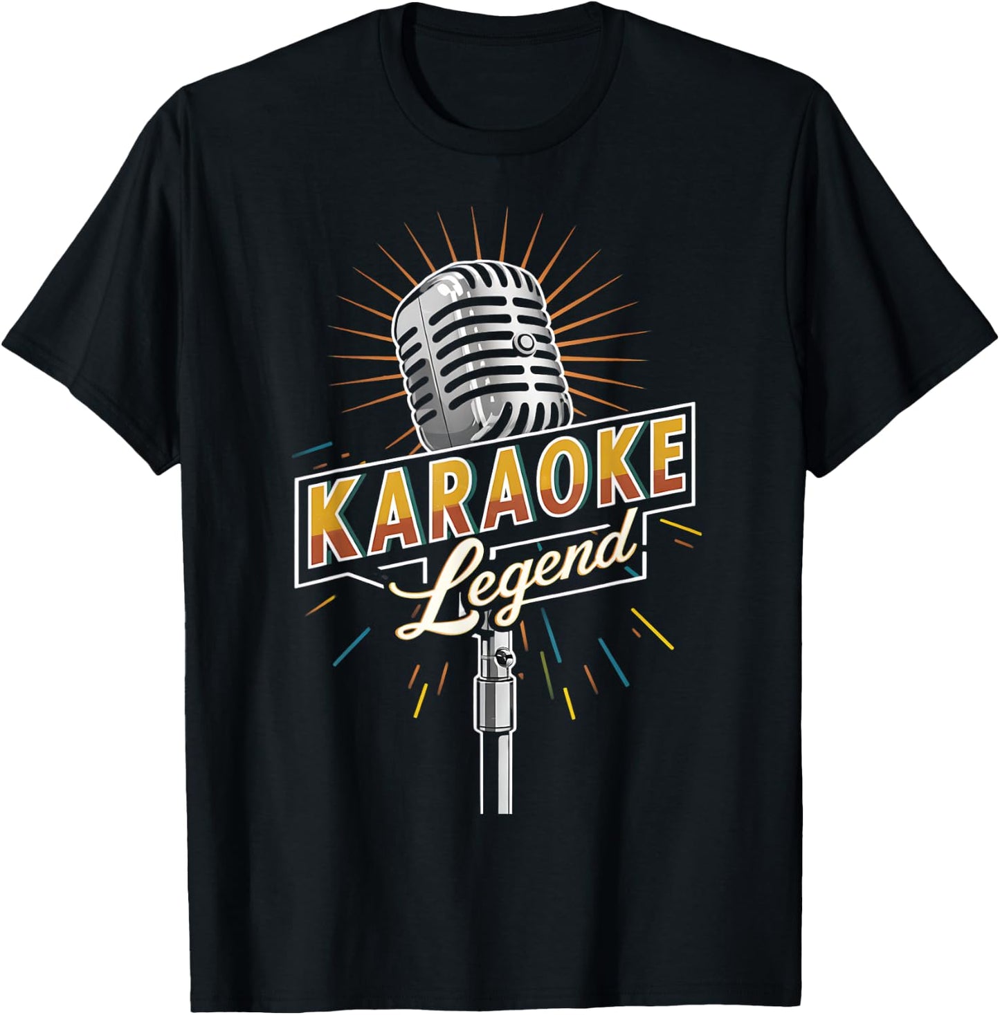 Old School Vintage Mic Karaoke Legend Music Men & Women T-Shirt - T-Shirt | Black