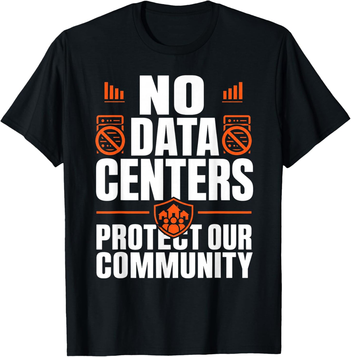 No Data Centers Protect Our Community Retro T-Shirt - T-Shirt | Black