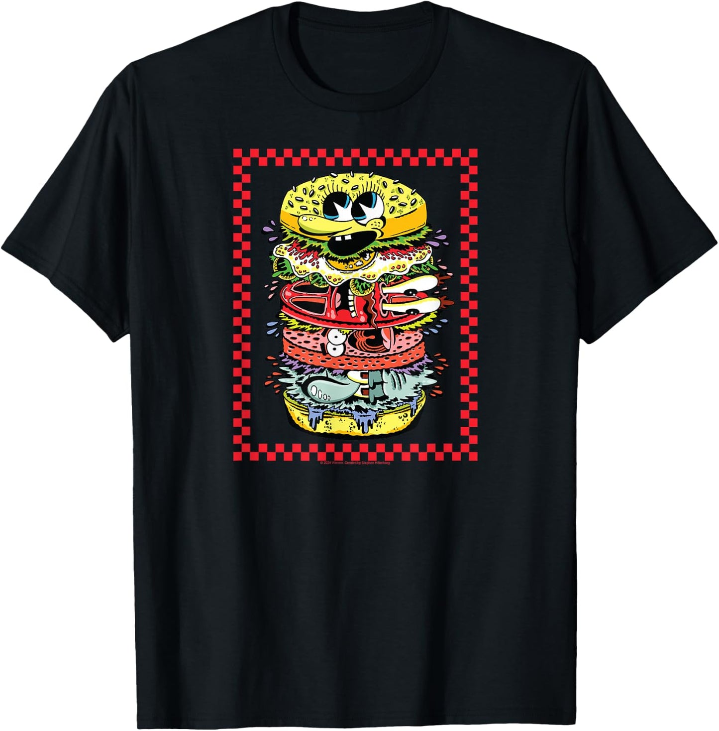 SpongeBob SquarePants - Krabby Patty Character Ingredients T-Shirt - T-Shirt | Black