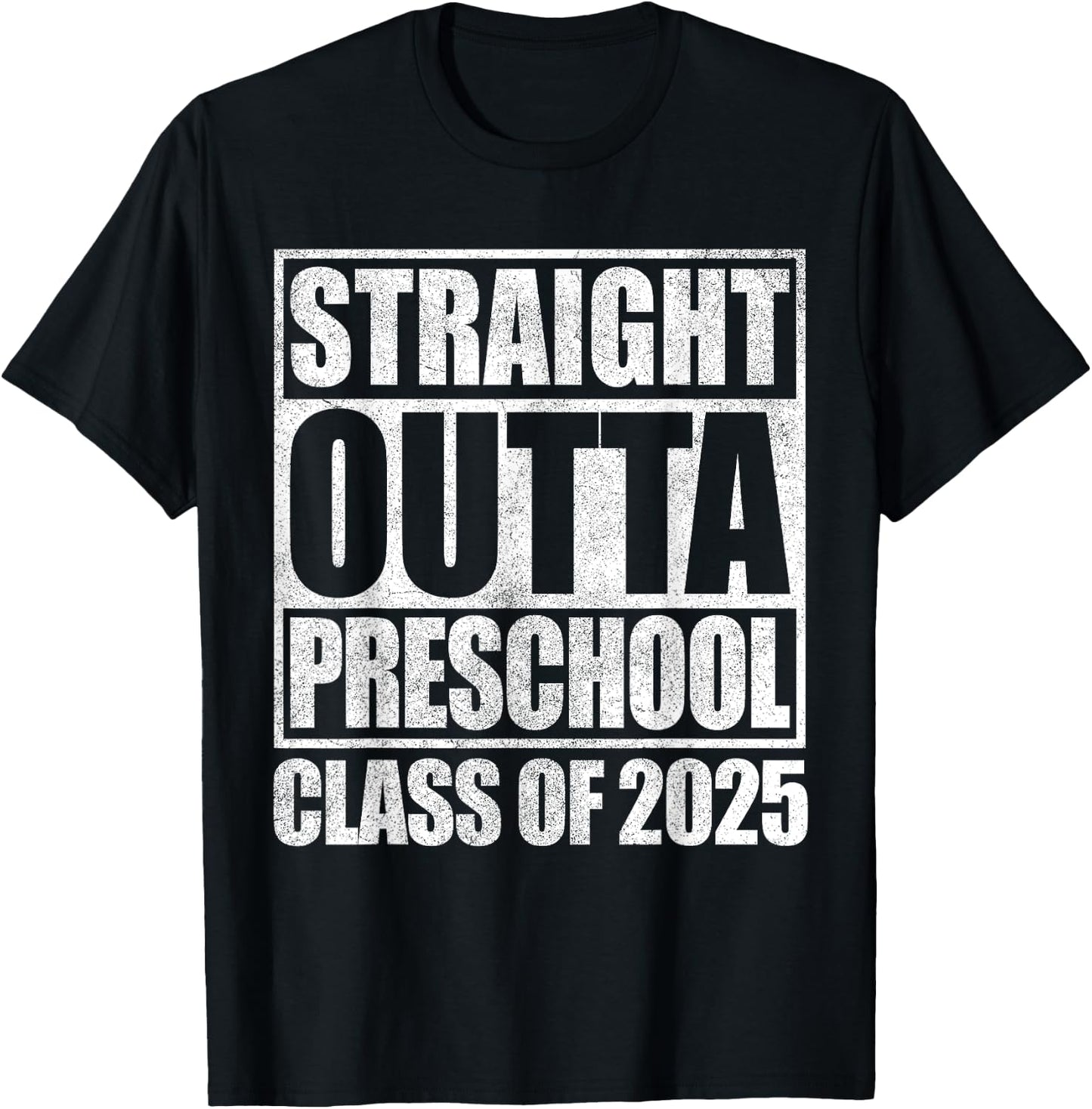 Preschool Graduation Shirt For Boys Straight Outta Preschool T-Shirt - T-Shirt | Black