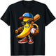 Funny Banana Playing Baseball Funny Baseball Players Kids T-Shirt - T-Shirt | Black
