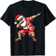 Dabbing Santa Christmas in July Boys Men Hawaiian Xmas Dab T-Shirt - T-Shirt | Black