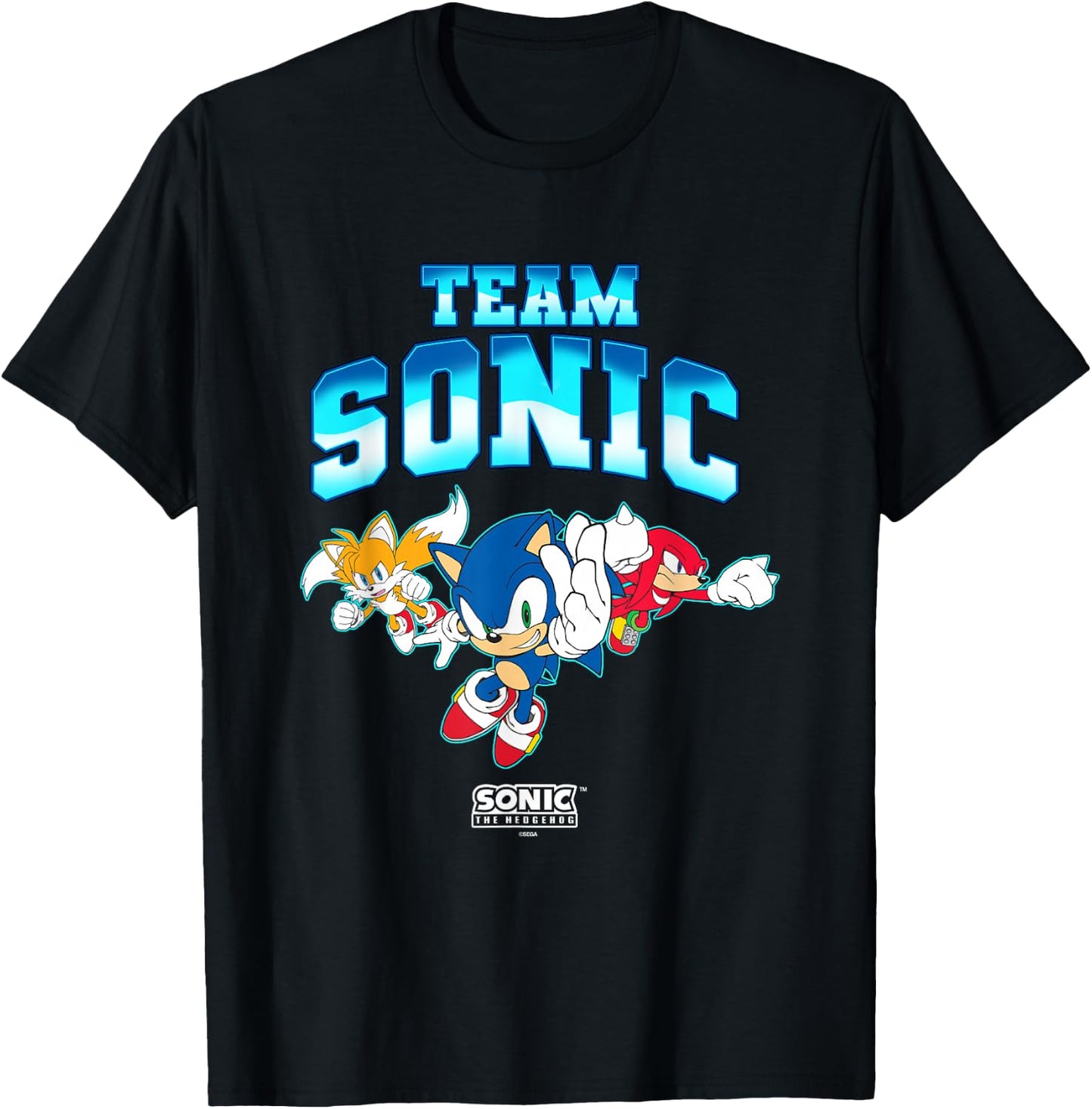 Sonic The Hedgehog Team Sonic Main Trio Epic Group Shot T-Shirt - T-Shirt | Black