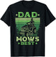 Father Mows Best Fathers Day Mowing Dad Riding Mower Vintage T-Shirt - T-Shirt | Black