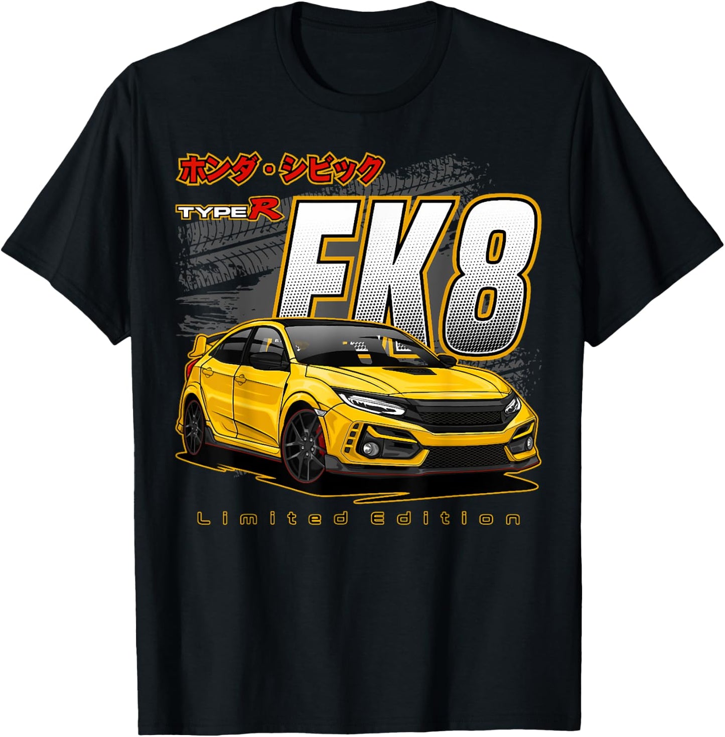 Civic Type R FK8 Japanese Car , Small, Black T-Shirt - T-Shirt | Black