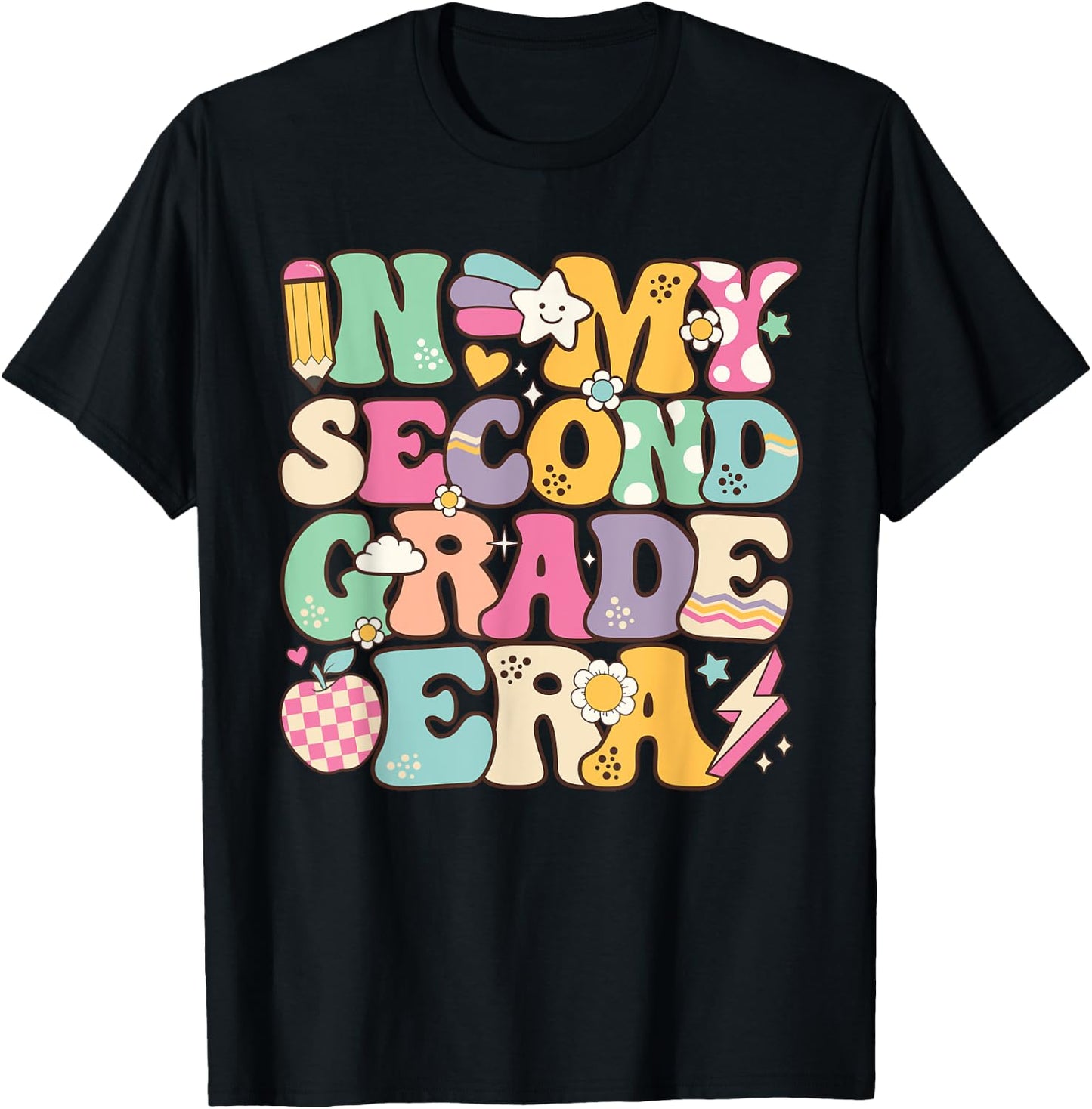 In My Second Grade Era Girl Back To School 2nd Grade Teacher T-Shirt - T-Shirt | Black