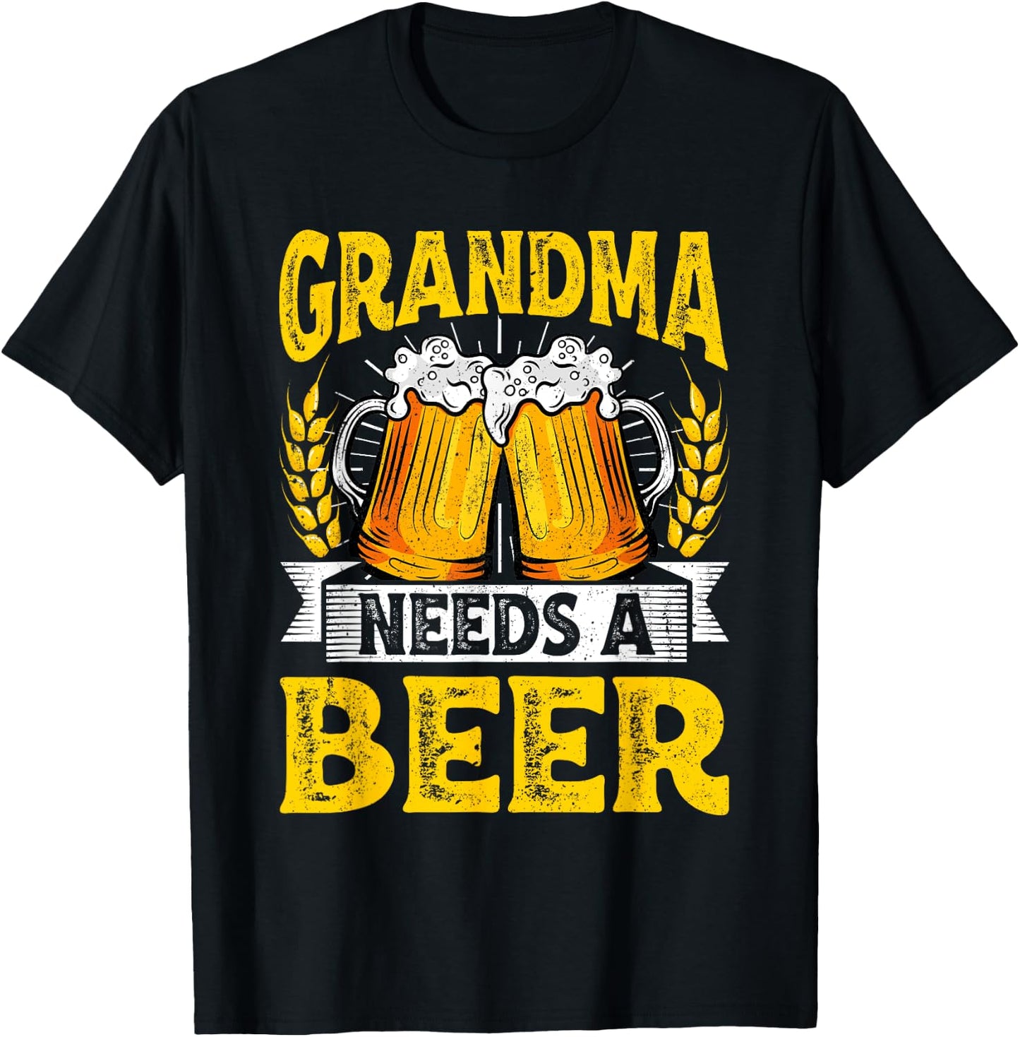 Funny Grandma Needs Funny Beer Drinking Husband Mother's Day T-Shirt - T-Shirt | Black