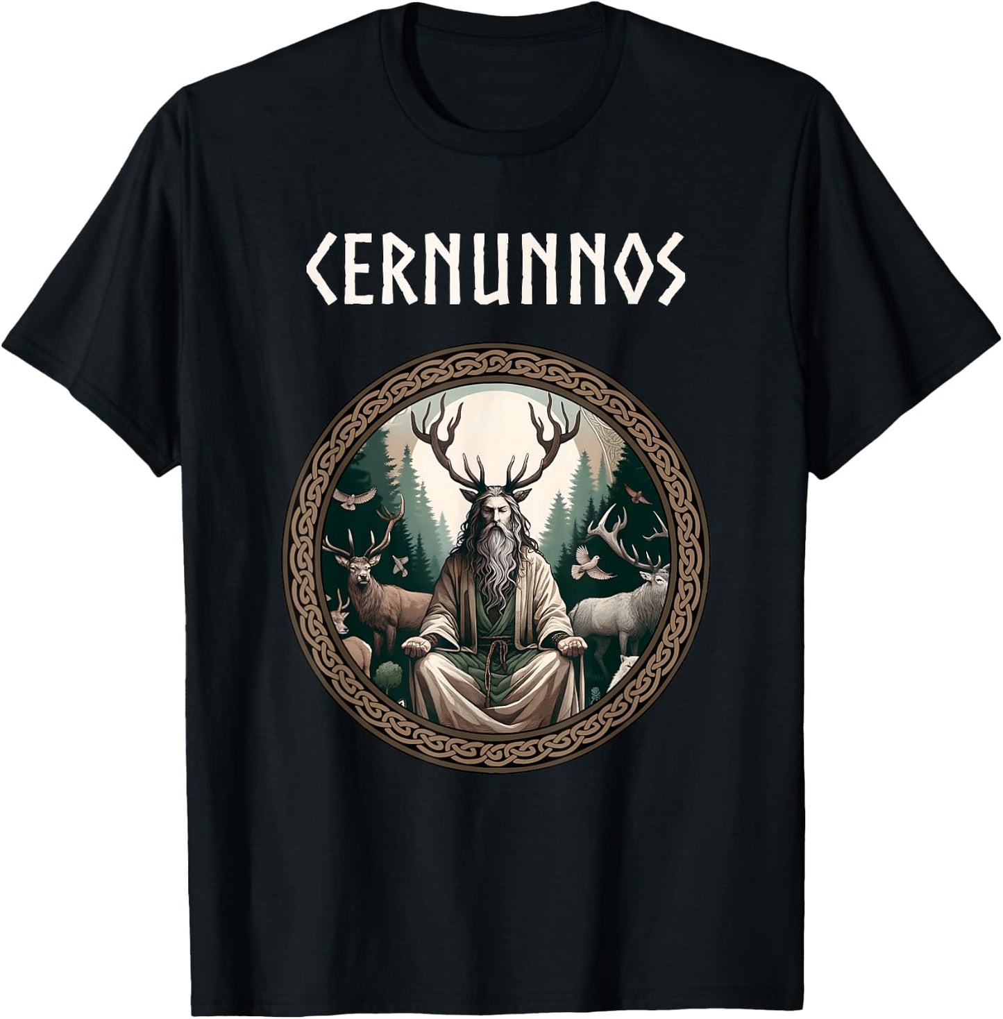 Cernunnos Celtic God of the Wilds Celtic Mythology T-Shirt - T-Shirt | Black