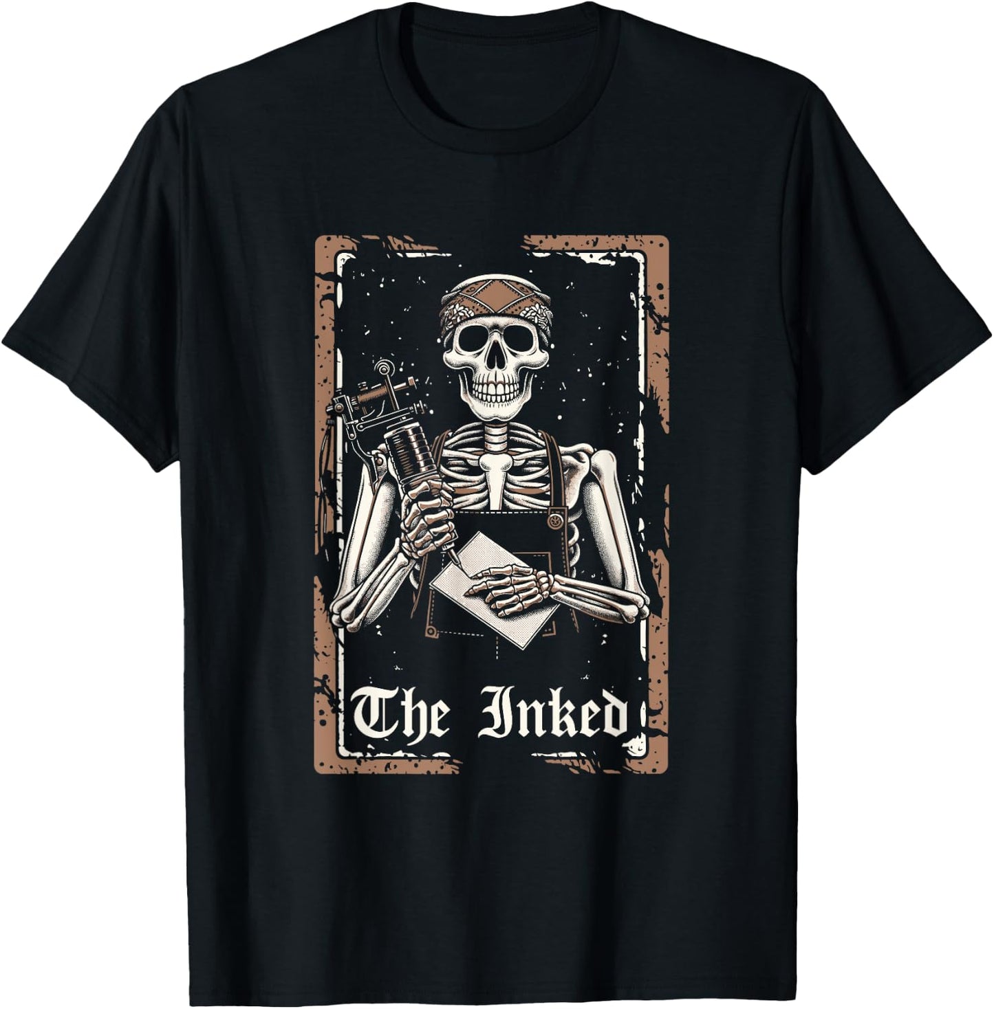 Tattoo Artist Tattooist Tattoos - Skeleton Tarot Card T-Shirt - T-Shirt | Black