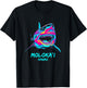 Colourful Shark Graphic Surf Lover Molokai T-Shirt - T-Shirt | Black