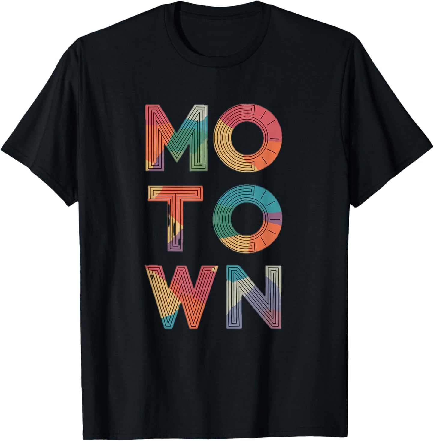 Motown Vintage Inspired Detroit Michigan Typographic Style T-Shirt - T-Shirt | Black