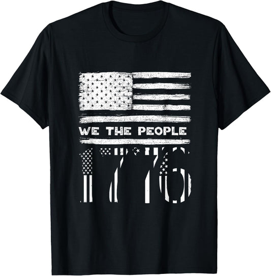 Fourth of July We the People 1776 Shirt USA Constitution T-Shirt - T-Shirt | Black