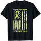 I Wear Limegreen For My Dad USA Flag Ribbon Lymphoma Cancer T-Shirt - T-Shirt | Black