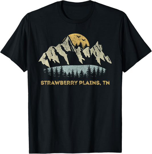 Strawberry Plains Tennessee Mountain Sunset Sunrise TN T-Shirt - T-Shirt | Black