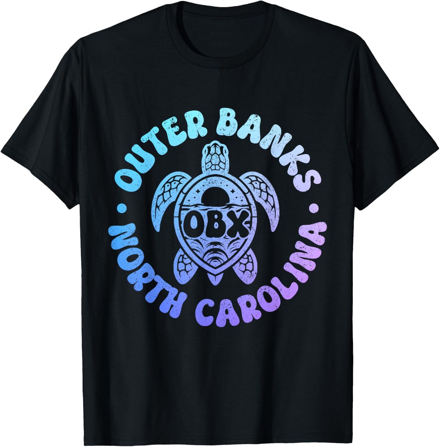 Outer Banks North Carolina Sea Turtle Beach Surf Souvenir T-Shirt - T-Shirt | Black