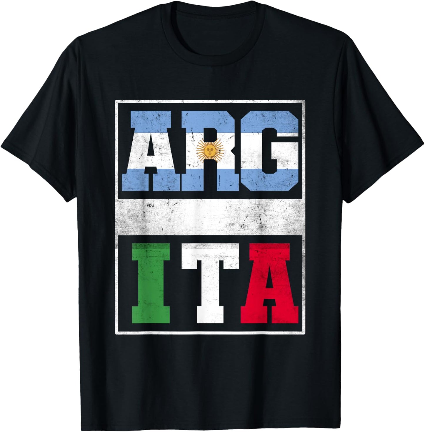 Argentina and Italy Mix Heritage Argentinian Italian Roots T-Shirt - T-Shirt | Black