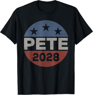Retro Pete 2028, Pete Buttigieg For President 2028 T-Shirt - T-Shirt | Black