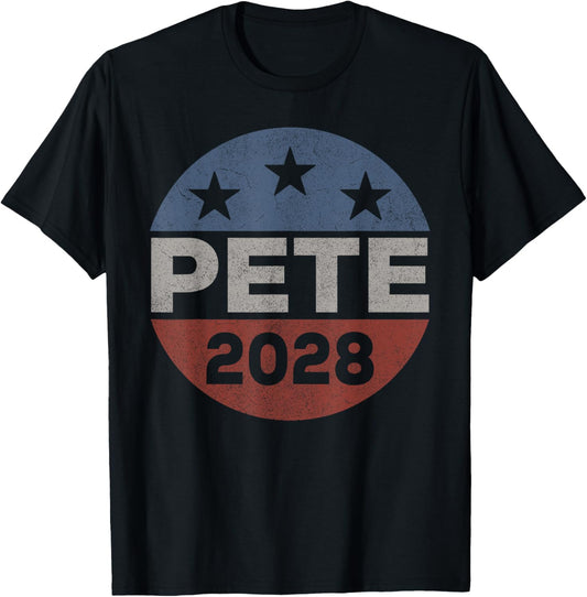 Retro Pete 2028, Pete Buttigieg For President 2028 T-Shirt - T-Shirt | Black