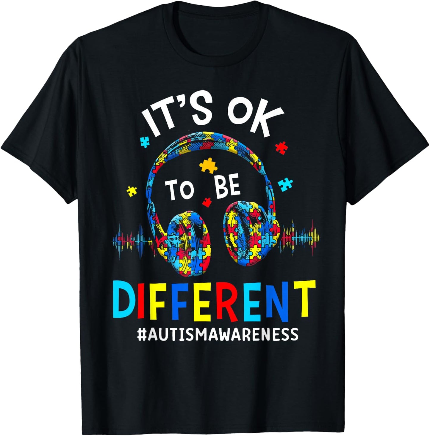 It's OK to be Different Cool Autism Awareness Gamer Men Kids T-Shirt - T-Shirt | Black