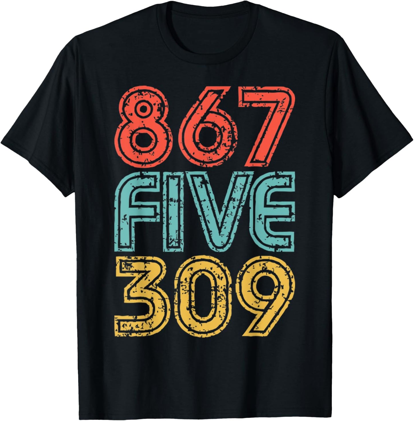 8675309 Retro Vintage 80's 90's Music Nostalgia T-Shirt - T-Shirt | Black