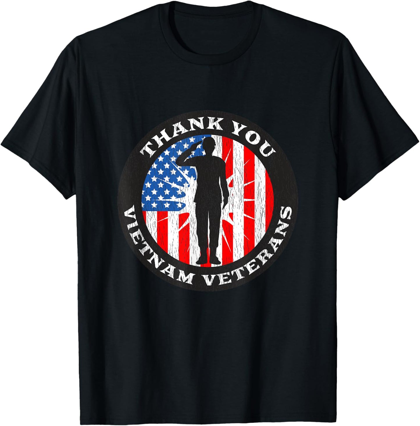 Vintage Patriotic US Flag Gift - Thank You Vietnam Veterans Kids Men T-Shirt - T-Shirt | Black
