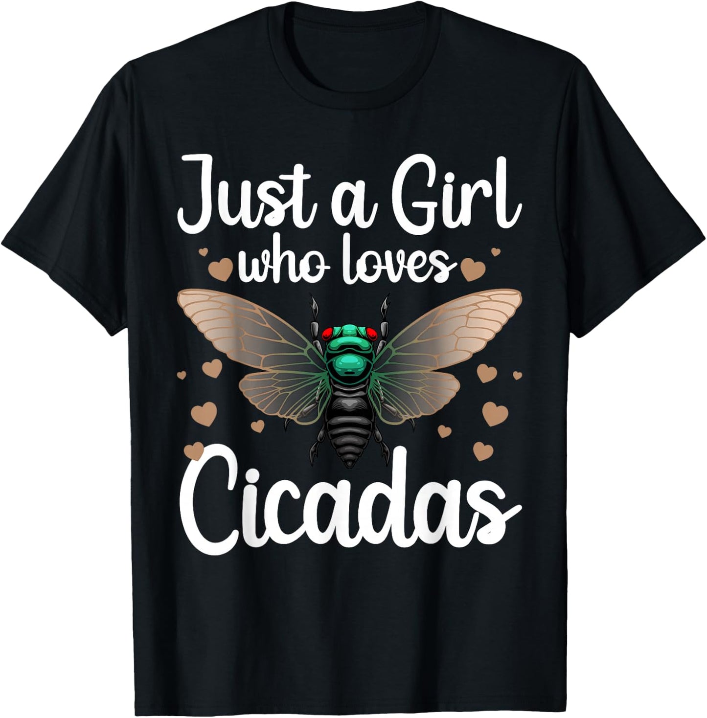 Funny Cicadas Art For Girls Kids Women Insect Lover Cicada T-Shirt - T-Shirt | Black