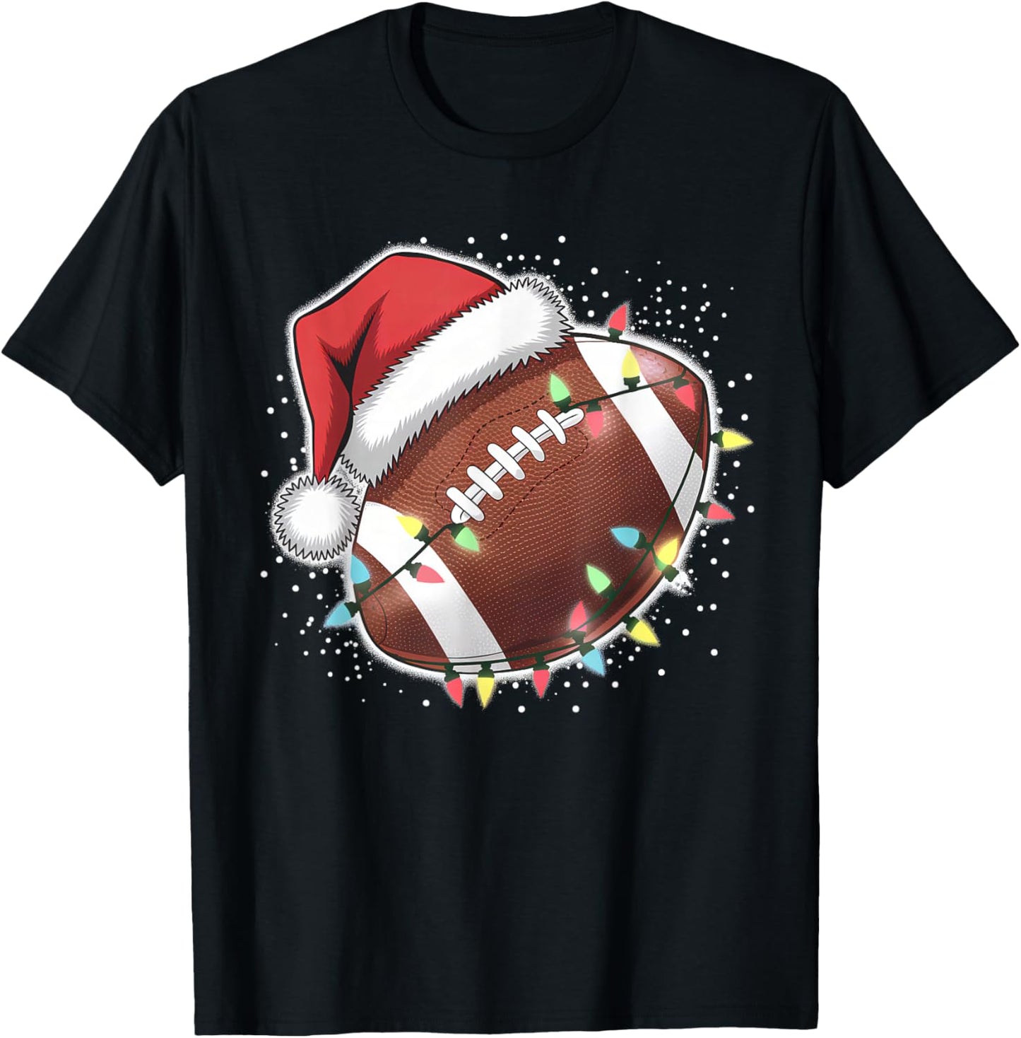 Christmas Football Player Santa Sports Design Boys T-Shirt - T-Shirt | Black