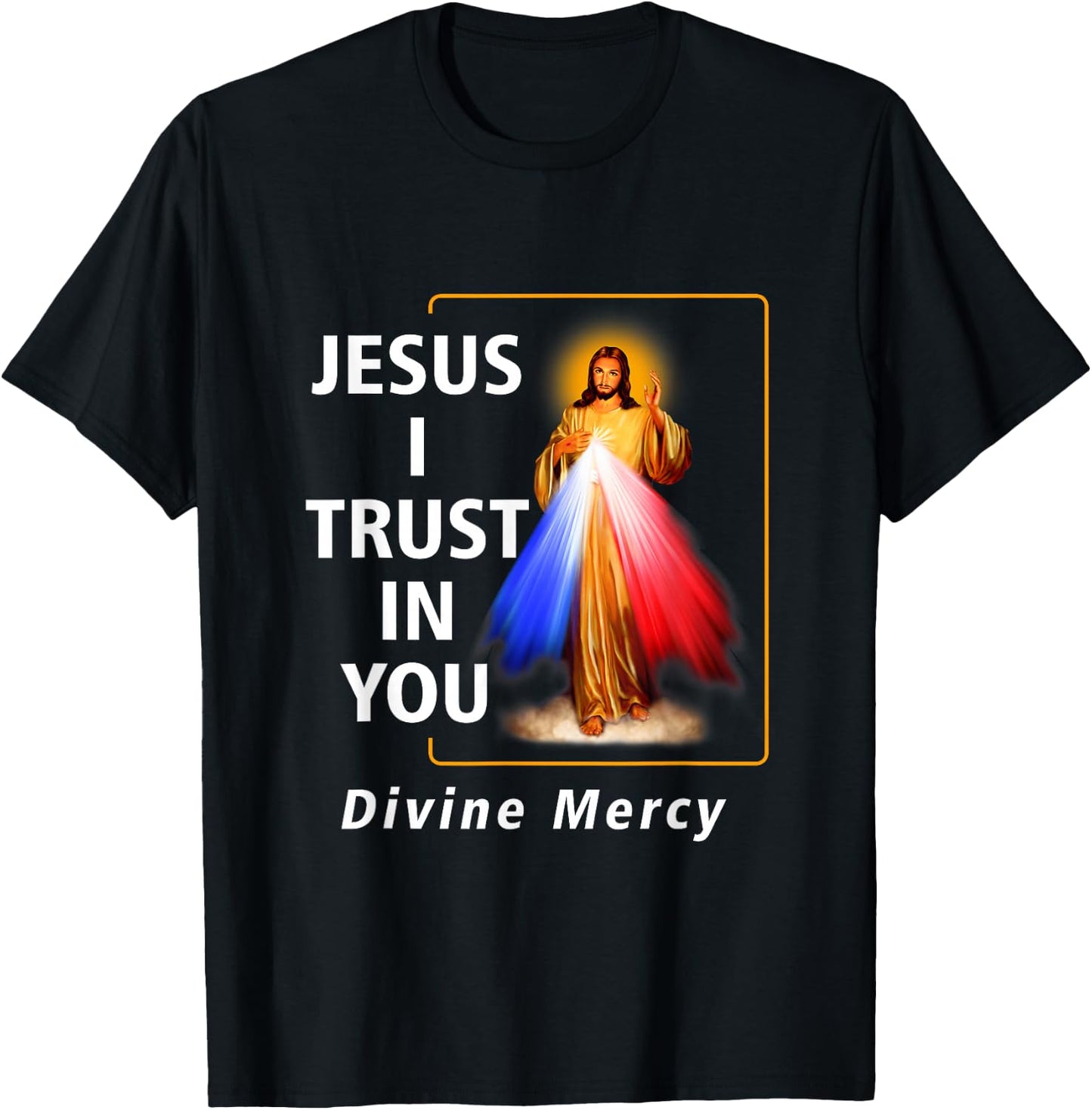 Jesus I Trust In You Divine Mercy Catholic Graphic Christian T-Shirt - T-Shirt | Black