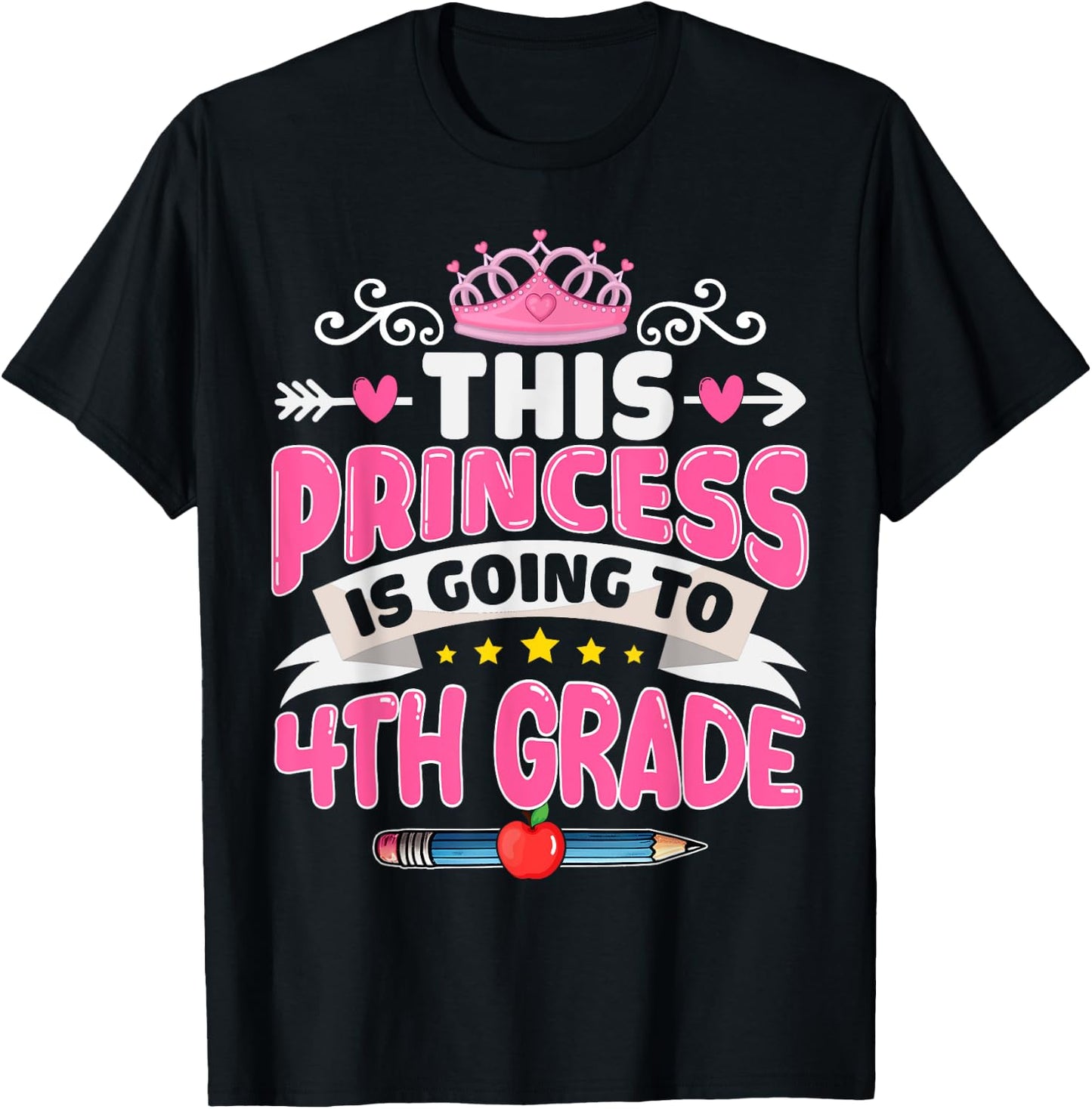 Kids This Princess Is Going To 4th Grade Girl Back to School T-Shirt - T-Shirt | Black