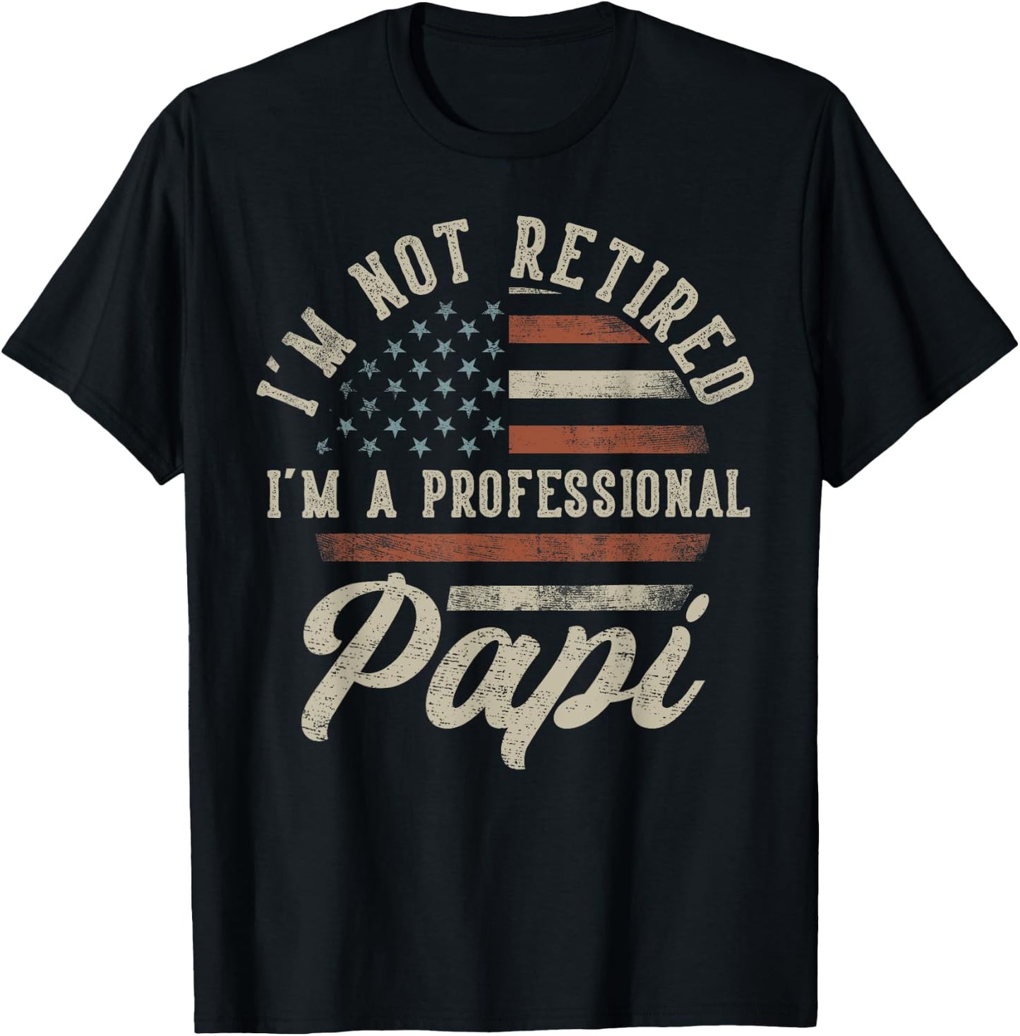 I'm Not Retired I'm A Professional Papi Funny Retirement T-Shirt - T-Shirt | Black