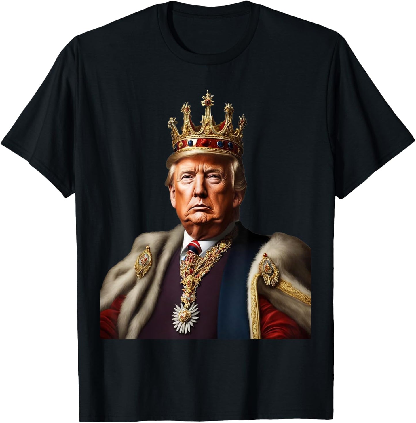 TRUMP IS KING Long Live the King American Flag Patriotic Women Men T-Shirt - T-Shirt | Black