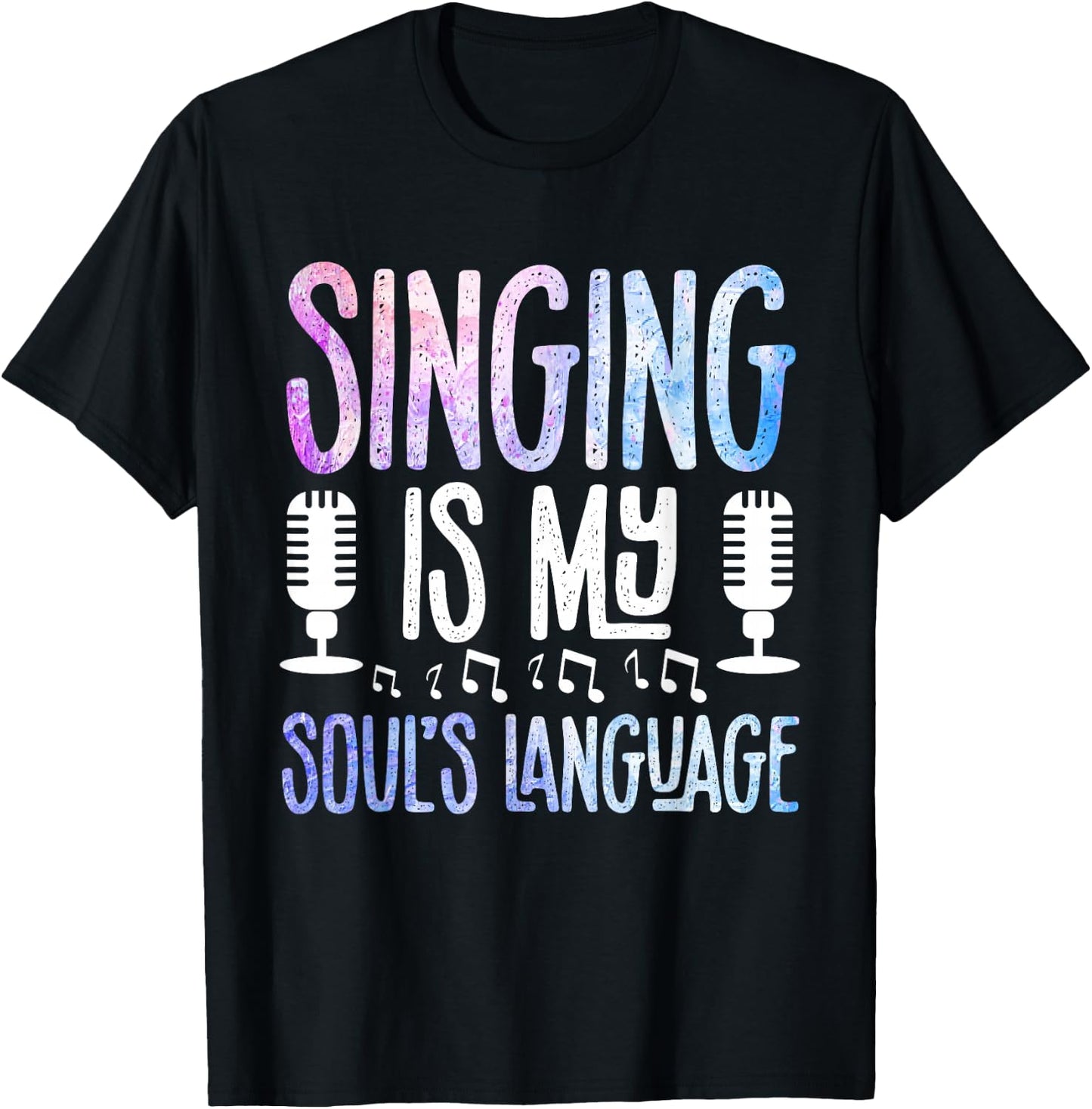 Music Notes Singer Performance Microphone T-Shirt - T-Shirt | Black