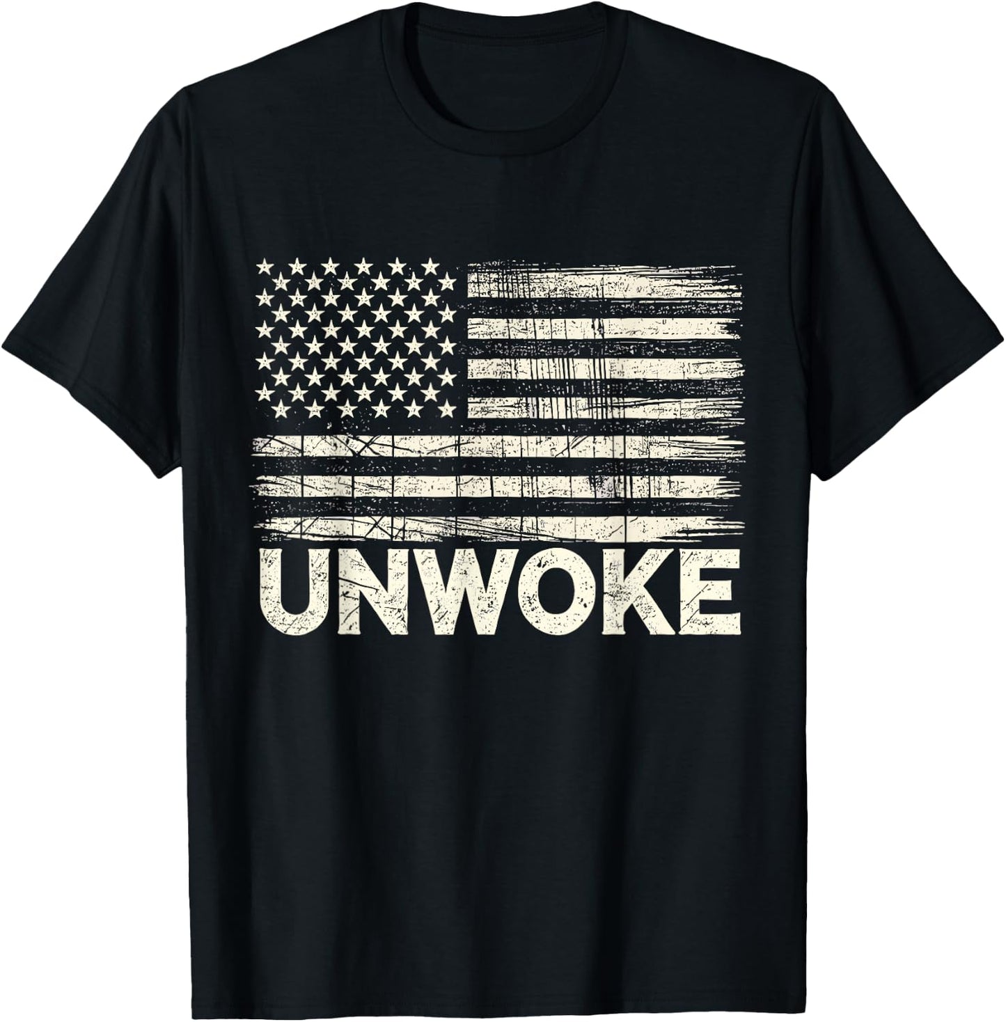 Unwoke Patriotic Freedom of Speech T-Shirt - T-Shirt | Black