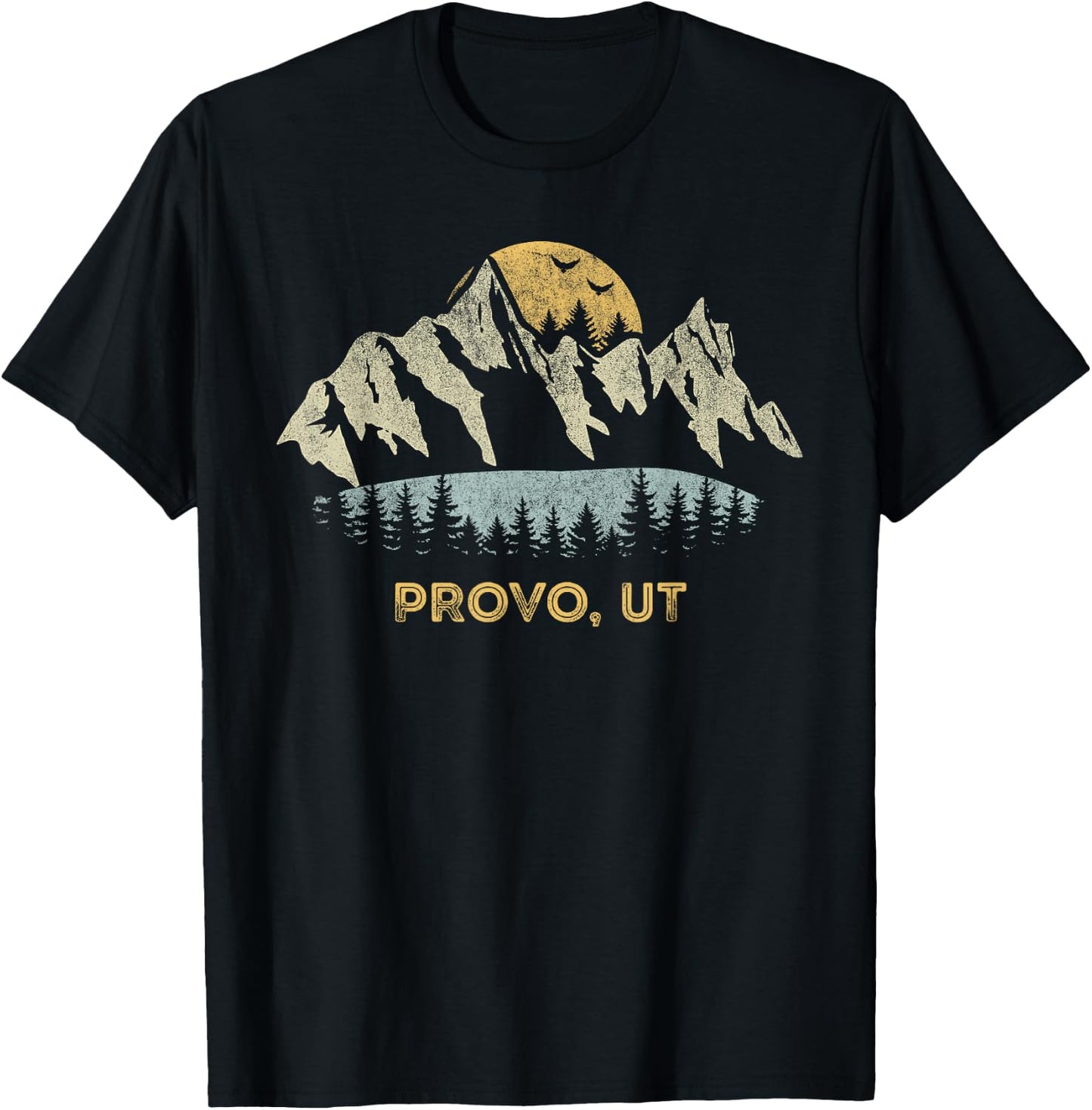 Provo Utah Mountain Sunset Sunrise UT T-Shirt - T-Shirt | Black