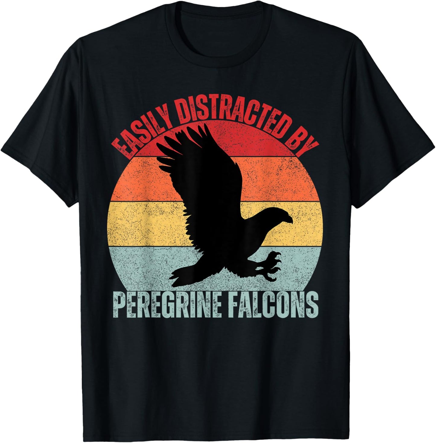 Easily Distracted By Peregrine Falcons Birds Kids Falcon T-Shirt - T-Shirt | Black