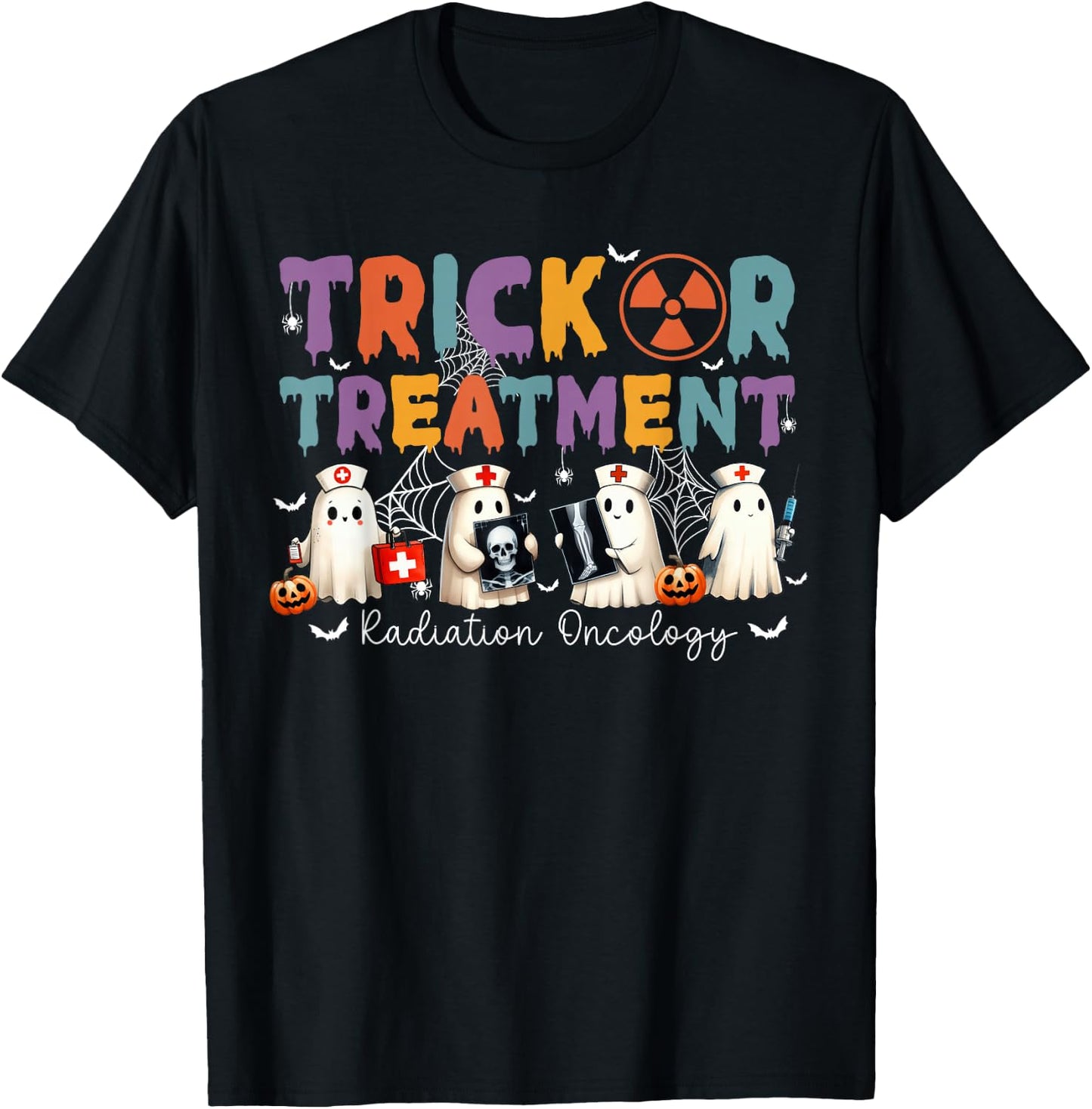 Treat Or Treatment Radiation Oncology T-Shirt - T-Shirt | Black