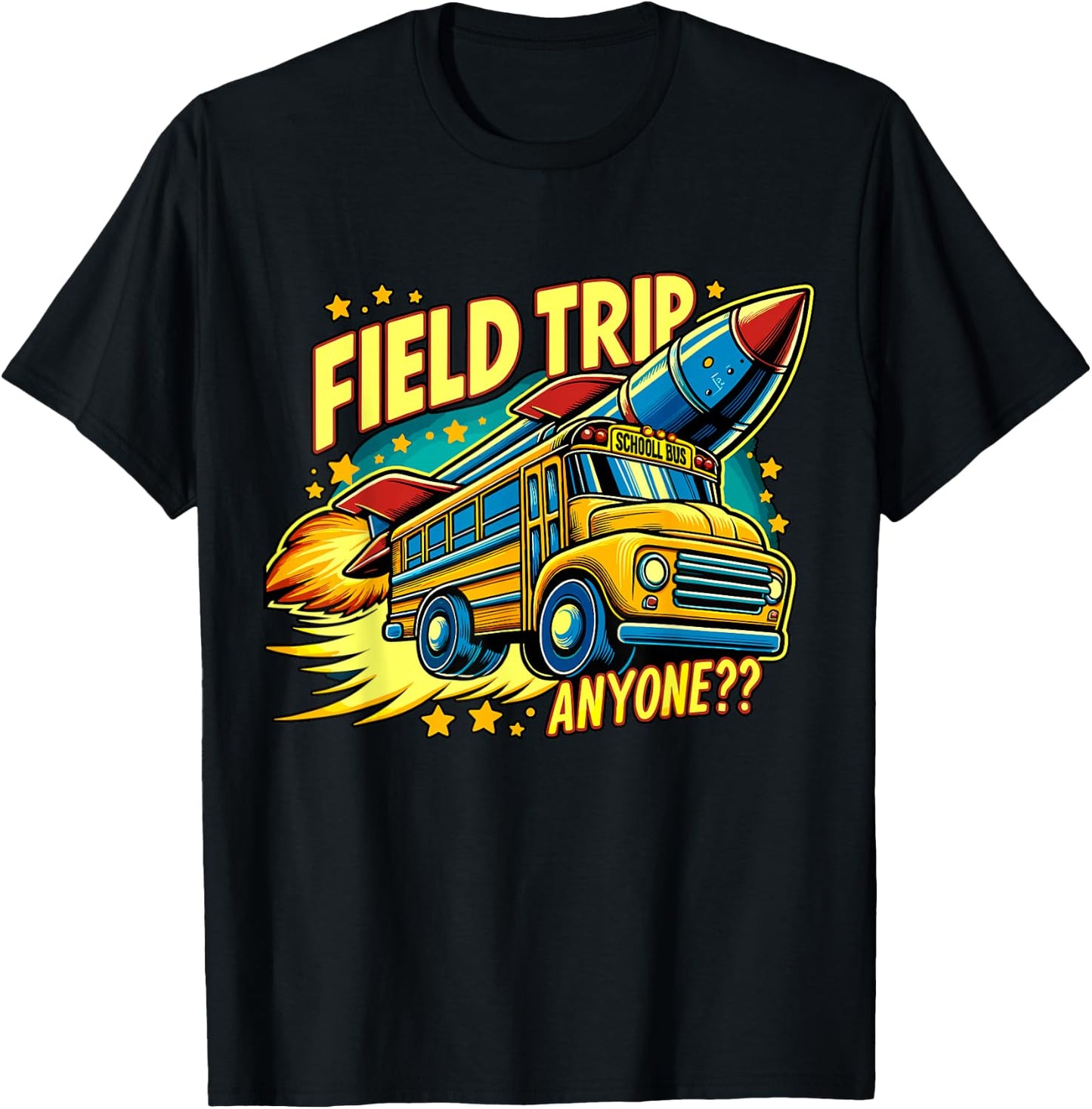 Field Trip Anyone? Teacher Field Day T-Shirt - T-Shirt | Black