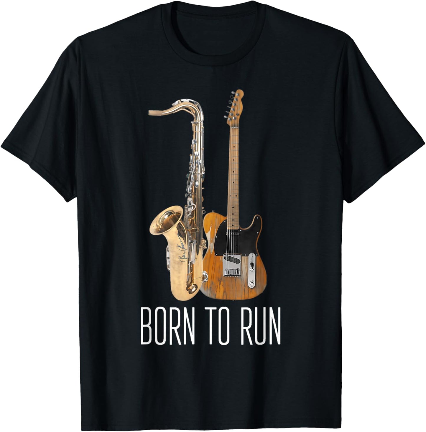 31 Born To Run Saxophone Vintage Music Amp Guitar Active T-Shirt - T-Shirt | Black