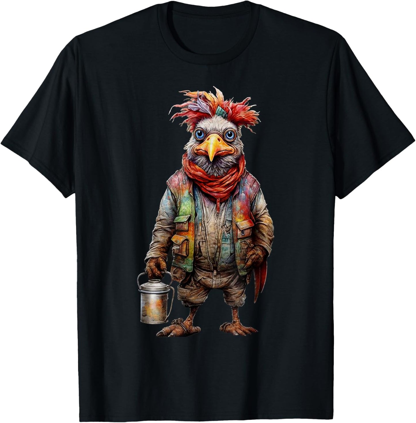 Peach-Bruh Christmas Funny Fashion Punk Retro Chicken T-Shirt - T-Shirt | Black
