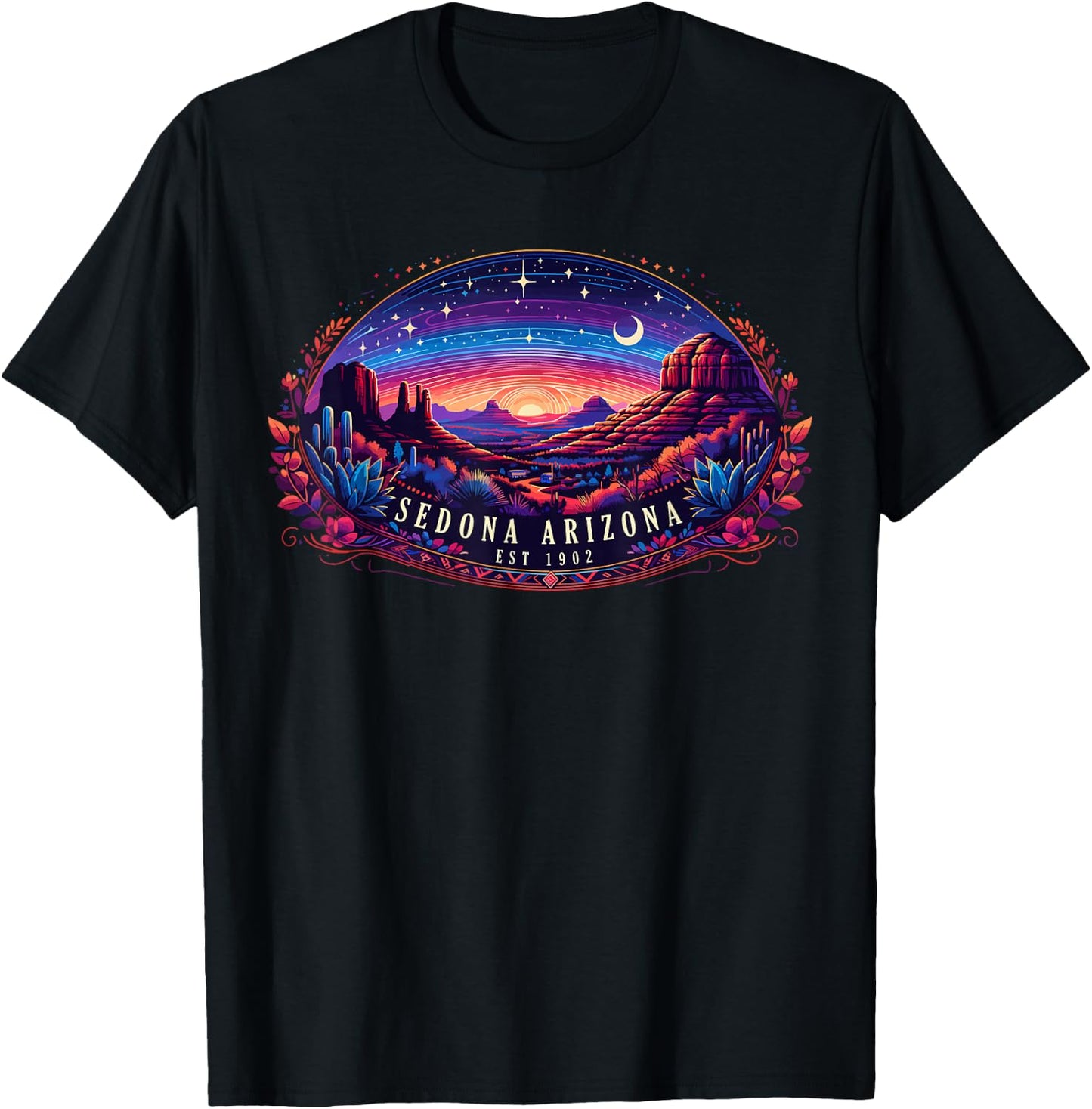 Sedona AZ Hiking Outdoors Mountain Sedona USA Retro Vintage T-Shirt - T-Shirt | Black