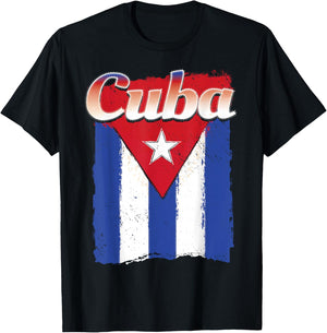 Cuban Flag Shirt Cuba Hispanic Heritage Month Patriotic T-Shirt - T-Shirt | Black