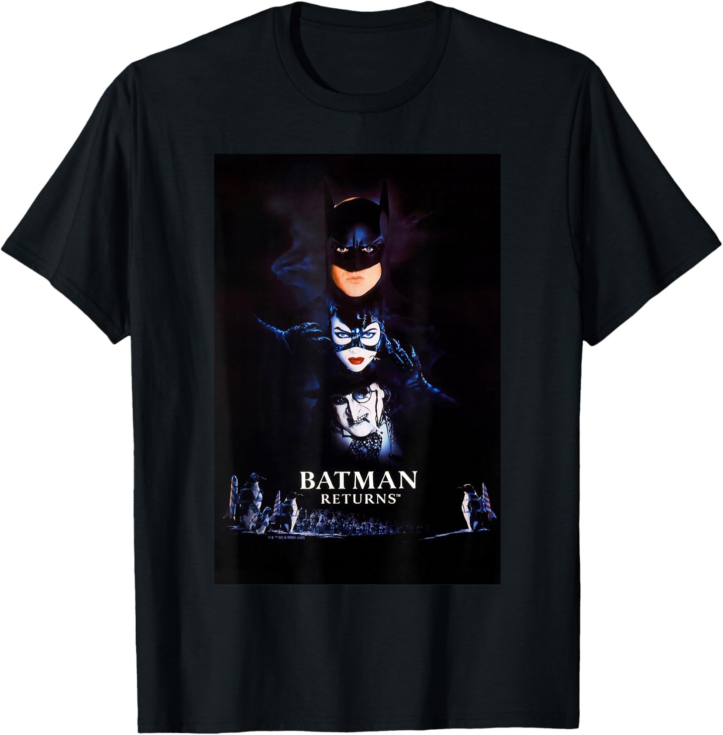 Batman Returns Batman Catwoman Penguin Poster T-Shirt - T-Shirt | Black